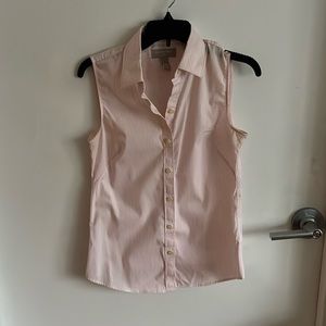 BR factory banana republic white and pink button down shell